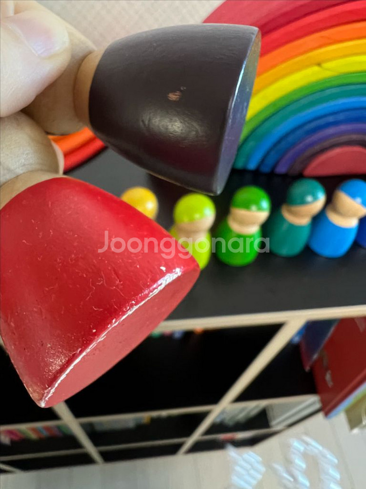 지아지조 발도르프 원목 레인보우 교구 세트 + 세계지도퍼즐--2