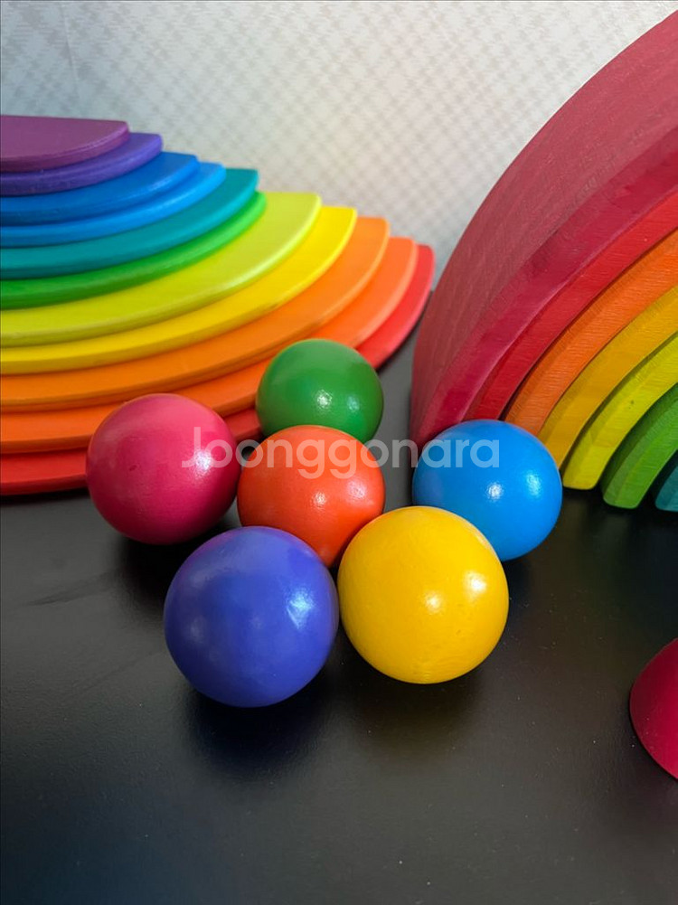 지아지조 발도르프 원목 레인보우 교구 세트 + 세계지도퍼즐--0