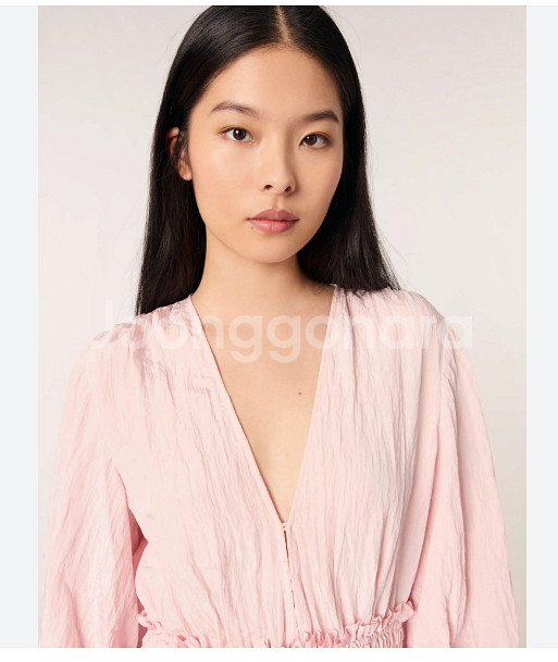 마쥬 maje 핑크 스모킹 원피스 36 사이즈 새상품--2