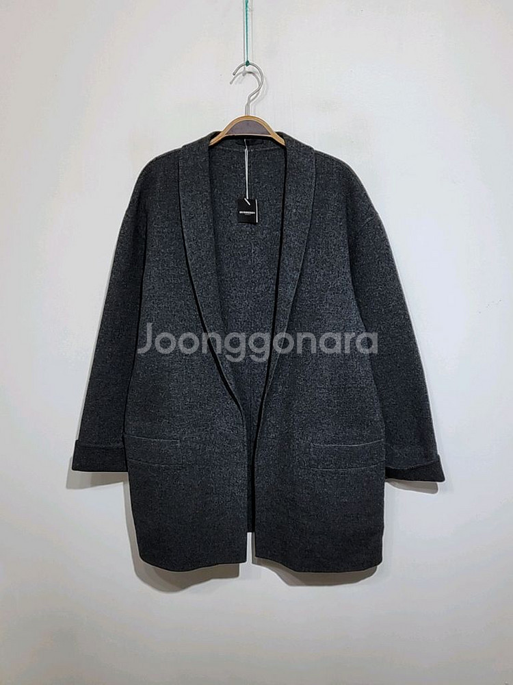 (L) 버버리 울코트 차콜 오픈식 모직코트 일본판--0
