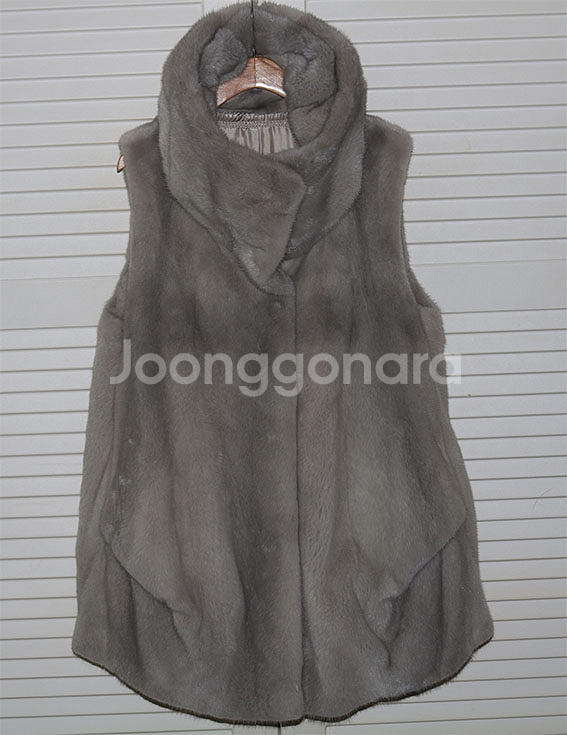 근화모피 반후드 밍크베스트--0