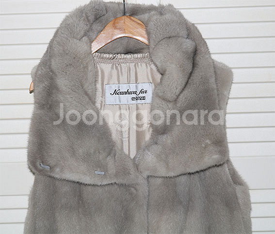 근화모피 반후드 밍크베스트--2