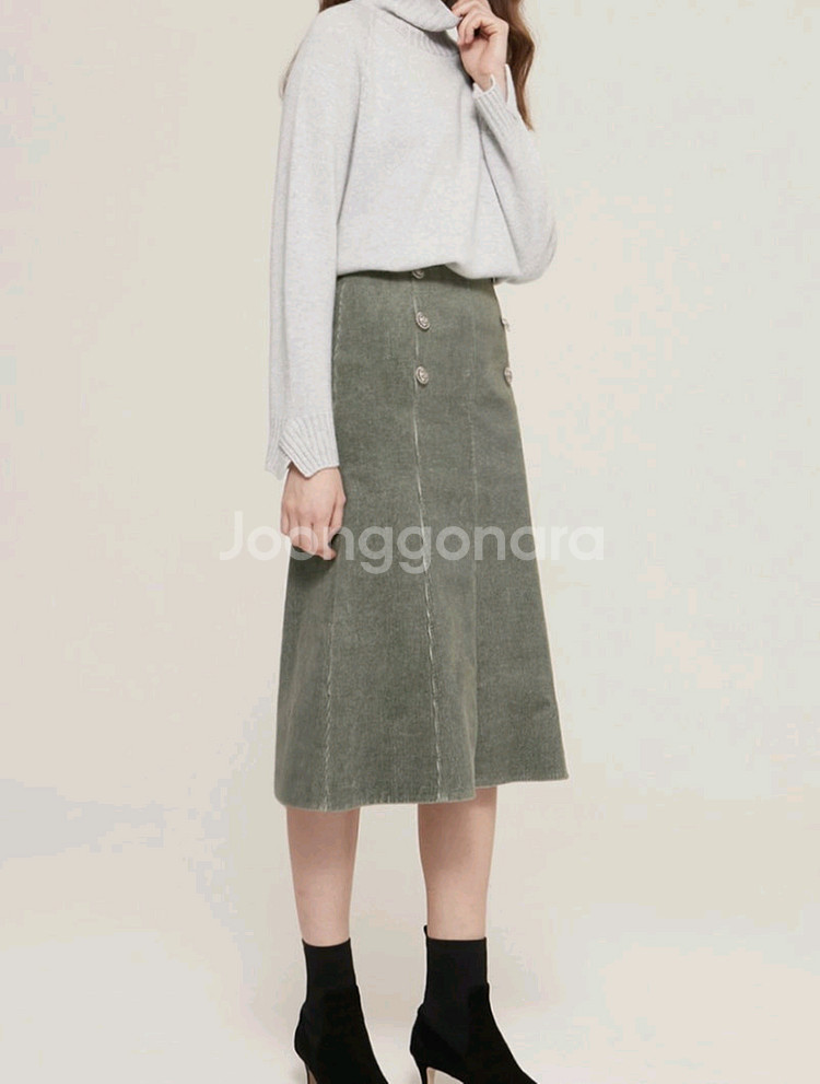 한섬 마인 스커트 + 가디건 세트--4