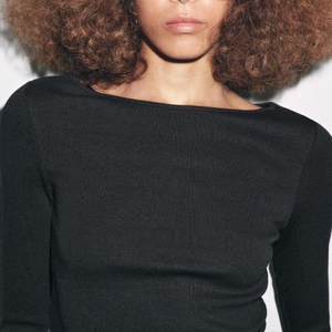 [새상품,50프로할인] 자라 보트넥 코튼 티셔츠