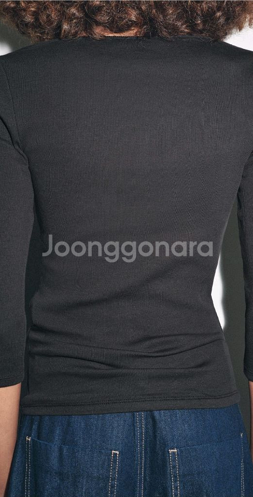 [새상품,50프로할인] 자라 보트넥 코튼 티셔츠--4