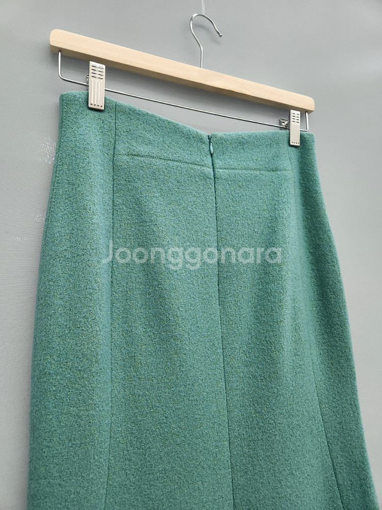 듀엘 민트컬러 지퍼 포인트 스커트--4