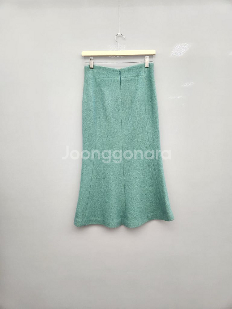 듀엘 민트컬러 지퍼 포인트 스커트--3
