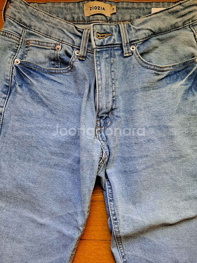 지오지아 청바지 남성 테이퍼드 미라클 데님 팬츠_AEF1DP1101 라이트블루 78사이즈--0