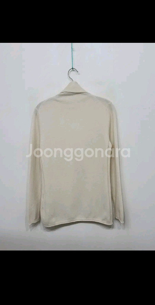 (M) 목폴라 캐시미어 니트 아이보리 무지 터틀넥 스웨터--3