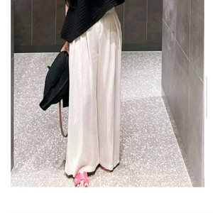 클로젯나인 린넨 핀턱 와이드 슬랙스 - 베이지,S