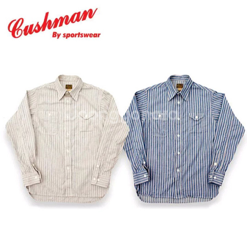 쿠쉬맨 인디고 스트라이프 워크 셔츠 Lot.25701--6