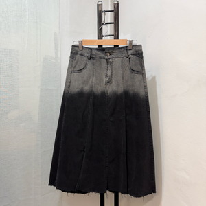 블랙 투톤 워싱 청치마 데님스커트 3764