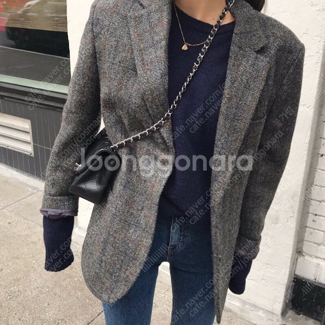 코드유 해리스트위드 자켓--2