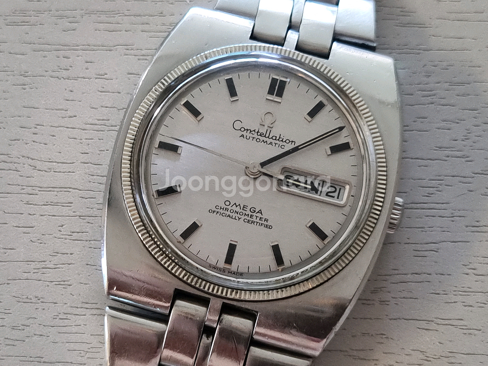 오메가 컨스틸레이션(금베젤) 오토메틱 시계--1