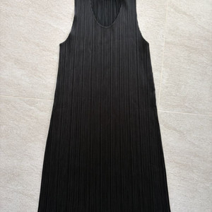 플리츠플리즈 베이직 블랙 민소매 원피스 튜닉, 나시 (3사이즈)