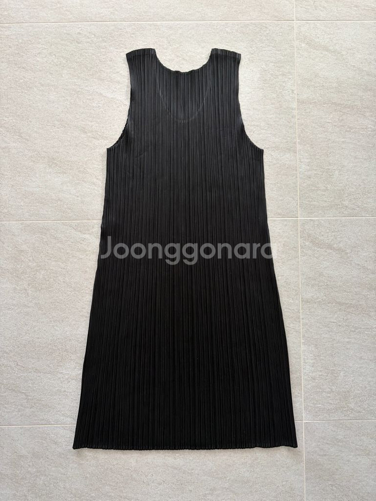 플리츠플리즈 베이직 블랙 민소매 원피스 튜닉, 나시 (3사이즈)--1