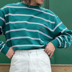 (20%타임세일) 민희진 티셔츠 정품 캘리포니아 제너럴 스토어 [뉴진스] 오가닉 코튼 스트라이프 맨투맨