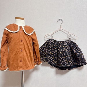 여아옷) 울프앤리타 4T + 꽃패턴스커트