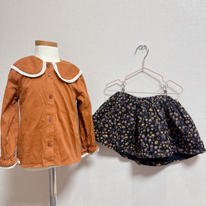 여아옷) 울프앤리타 4T + 꽃패턴스커트