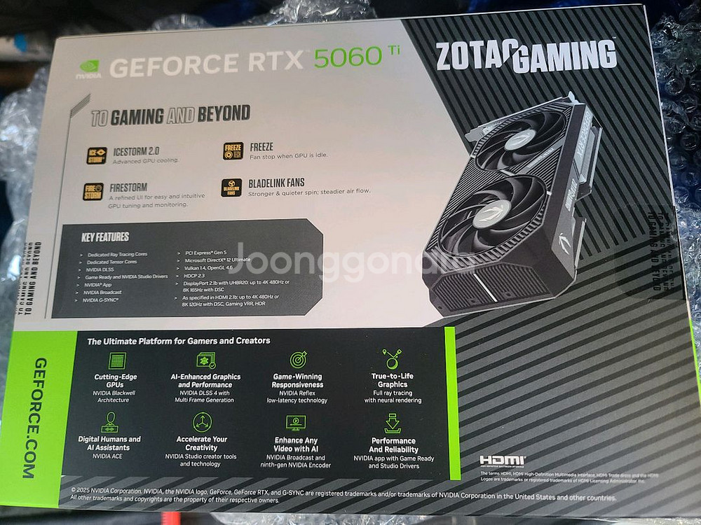 미개봉 ZOTAC RTX 5060 Ti Twin Edge OC 16GB--1