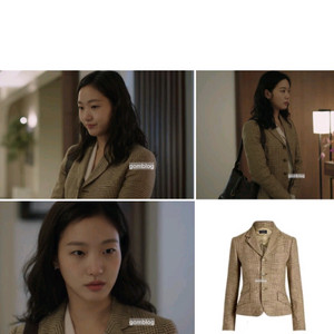 폴로 랄프로렌 여성 린넨 하운드투스 트위드 자켓 블레이저 수트