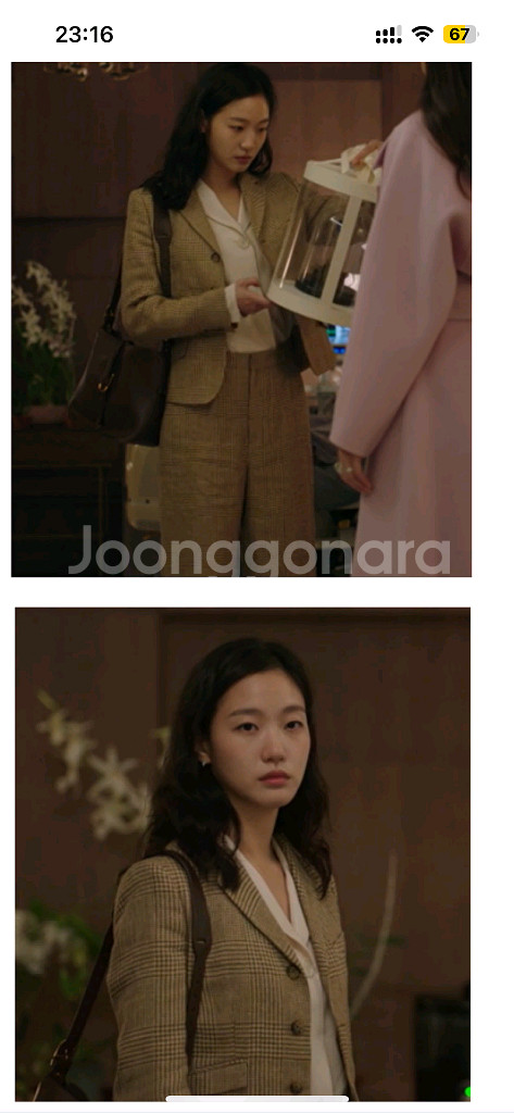 폴로 랄프로렌 여성 린넨 하운드투스 트위드 자켓 블레이저 수트--2