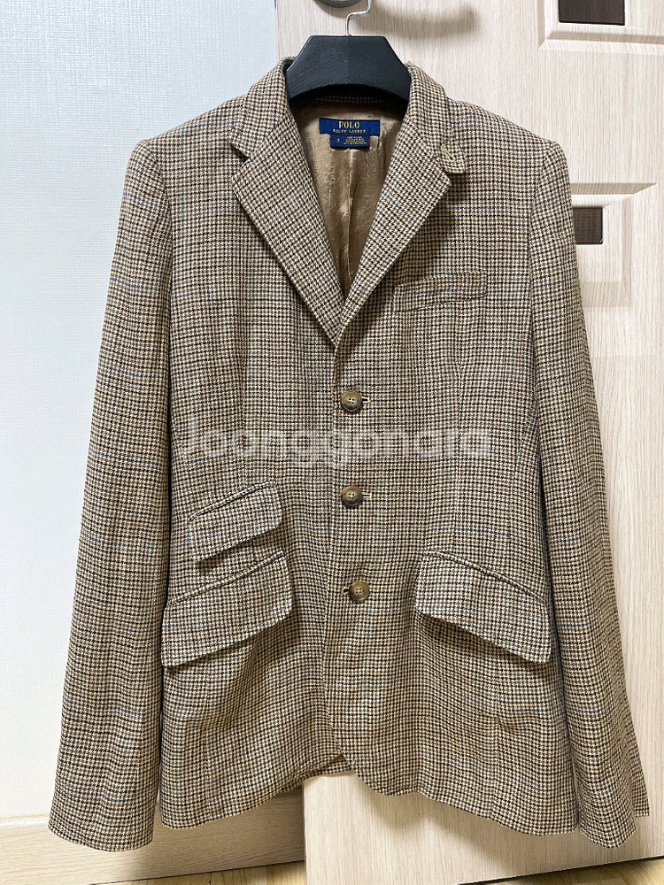 폴로 랄프로렌 여성 린넨 하운드투스 트위드 자켓 블레이저 수트--4