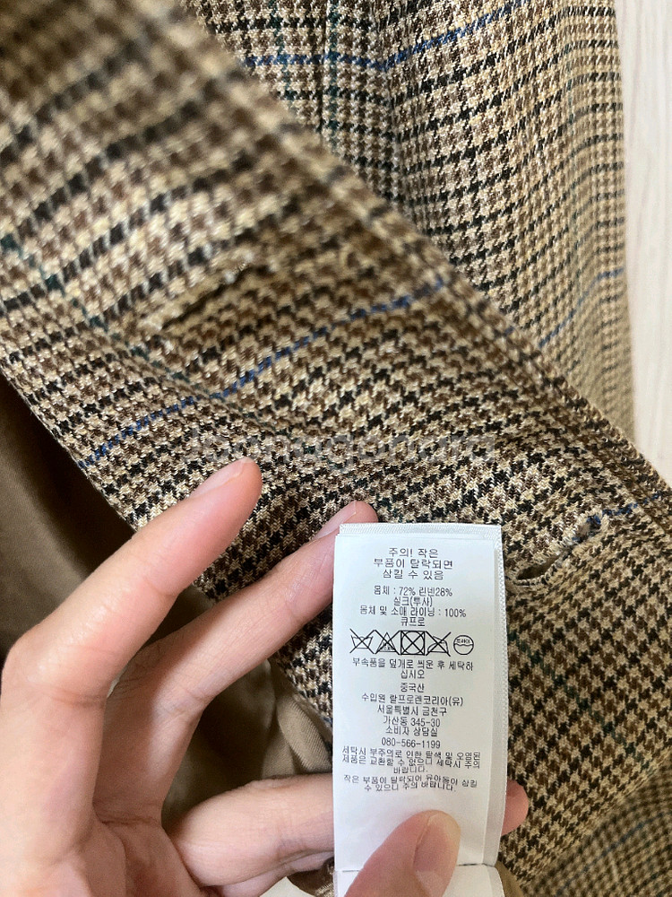 폴로 랄프로렌 여성 린넨 하운드투스 트위드 자켓 블레이저 수트--8