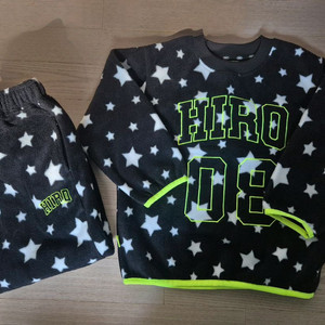 히로 블랭크 패턴 플리스 상하 셋트 120