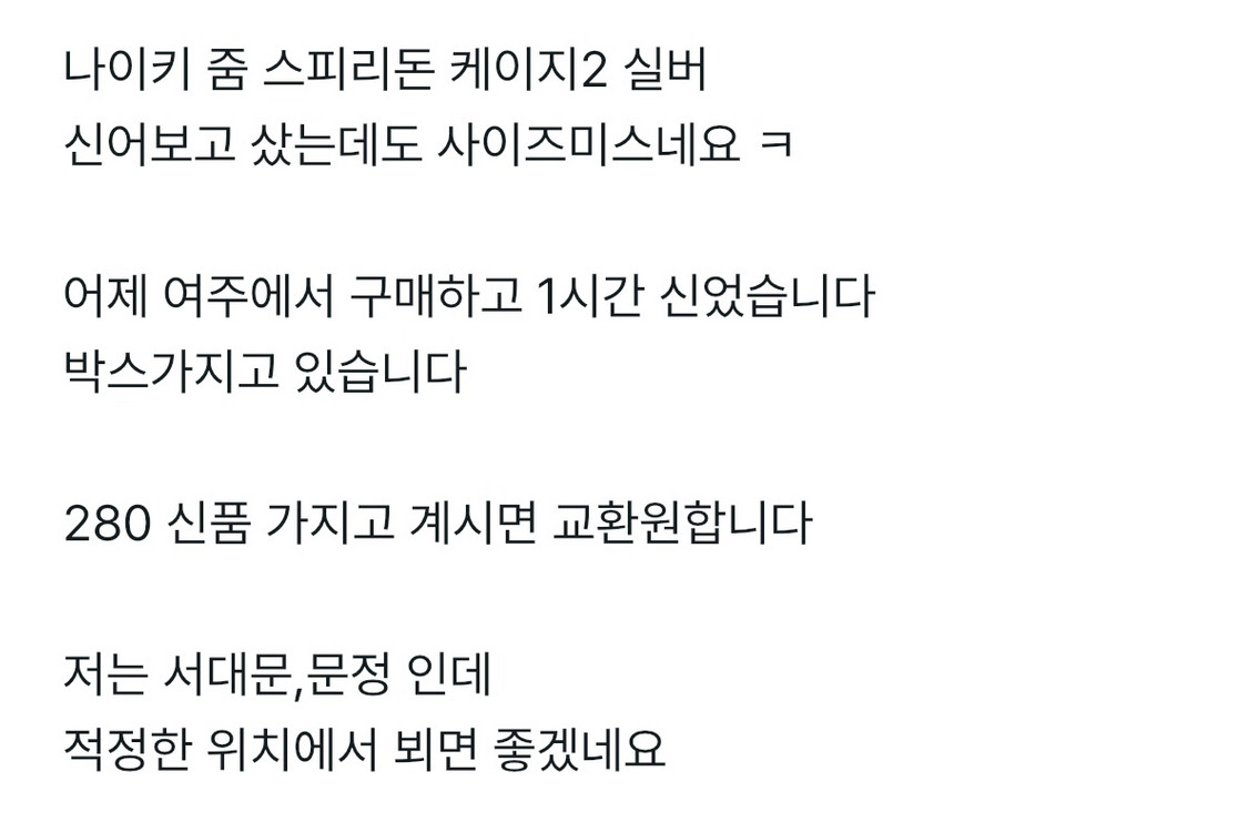 새제품 나이키 줌 스피리돈 케이지2 실버 사이즈교환 저270 님280 이미지