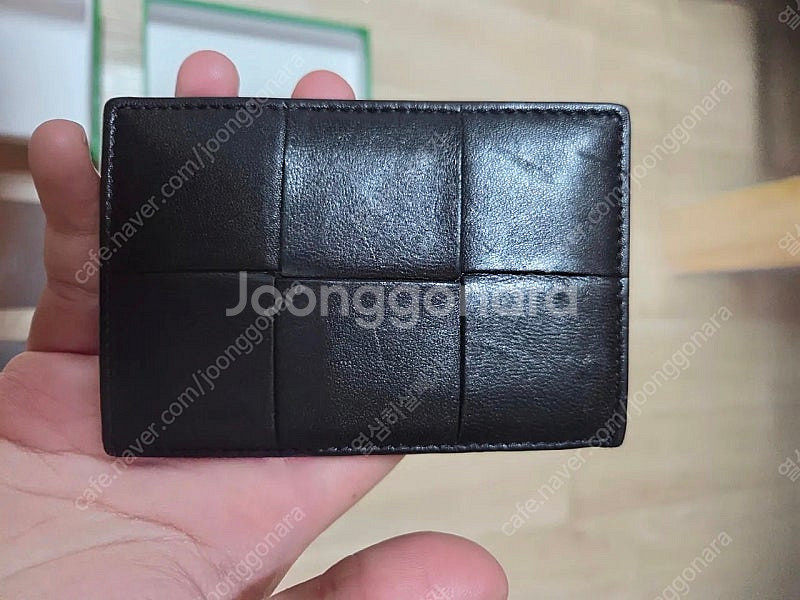 (마지막 가격내림)보테가 베네타 카드 케이스 램스킨 & 카프스킨 블랙--2