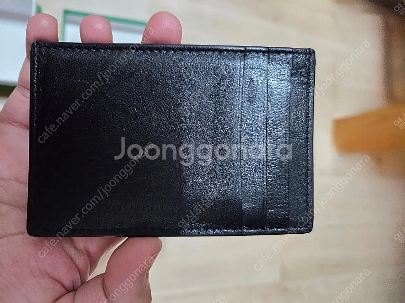 (마지막 가격내림)보테가 베네타 카드 케이스 램스킨 & 카프스킨 블랙--3