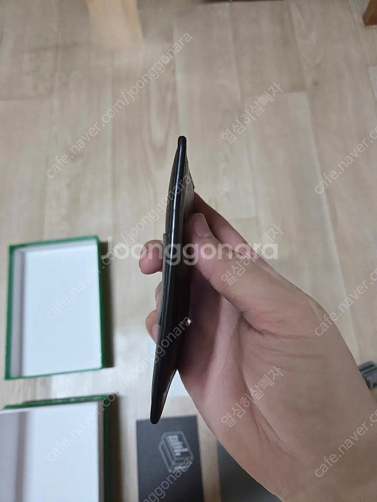 (마지막 가격내림)보테가 베네타 카드 케이스 램스킨 & 카프스킨 블랙--6