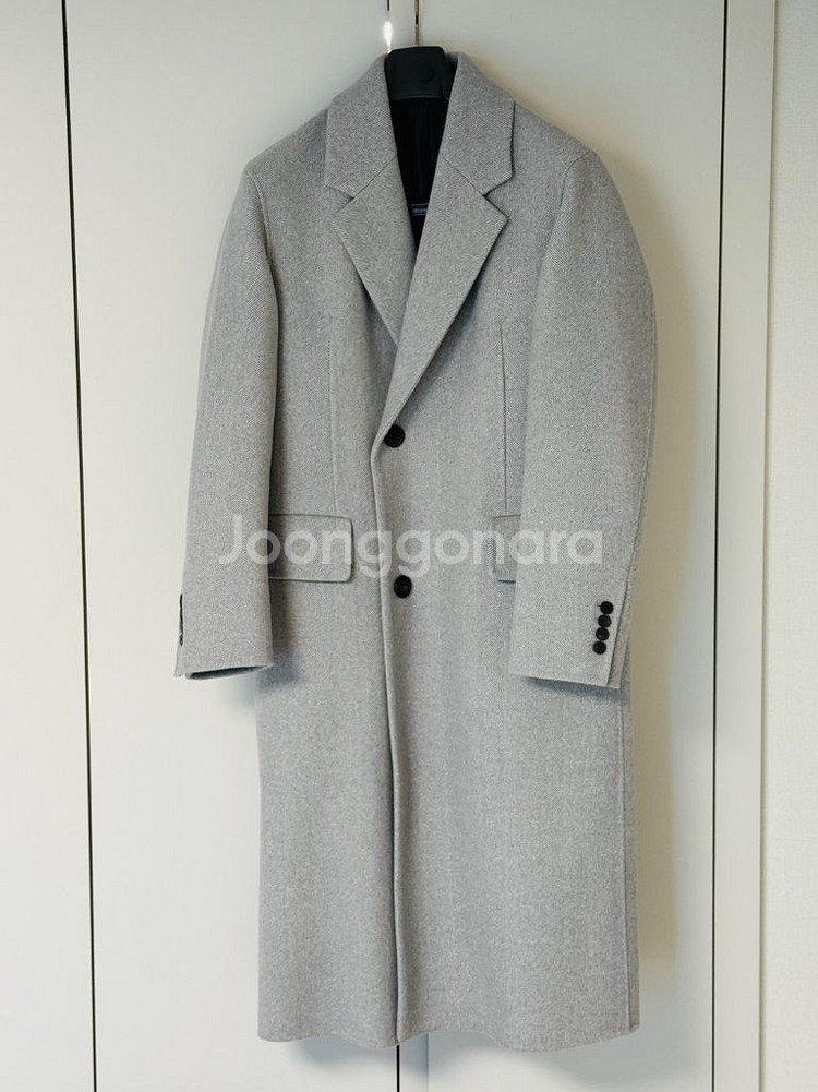 솔리드 옴므 캐시미어 블렌드 핸드메이드 오버핏 코트--0