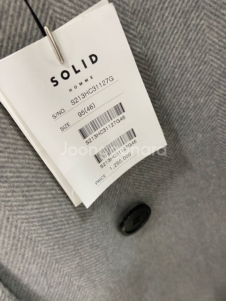 솔리드 옴므 캐시미어 블렌드 핸드메이드 오버핏 코트--5