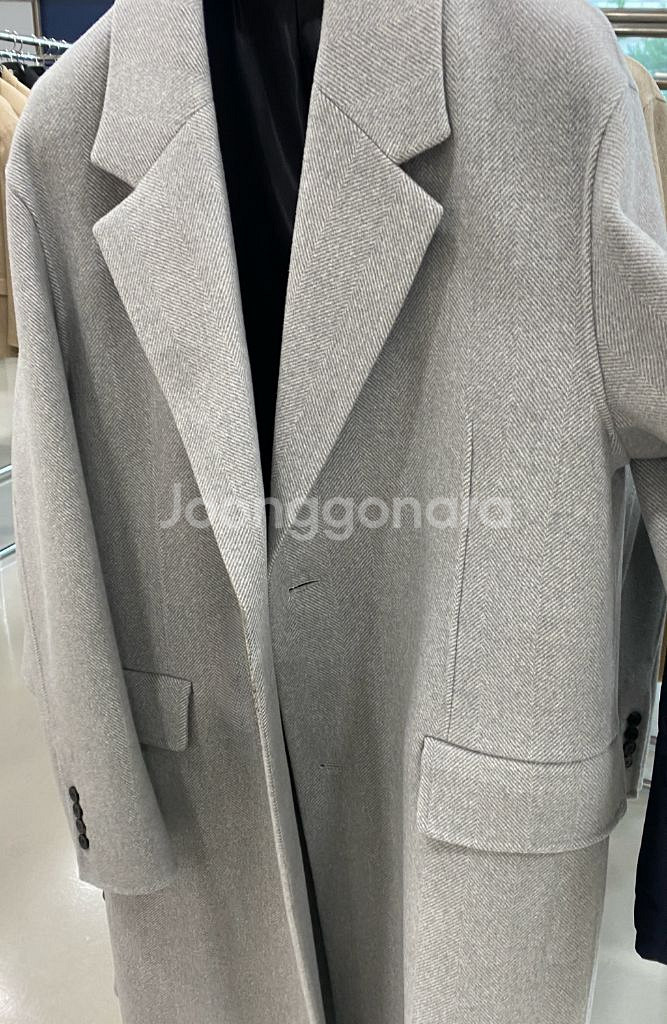 솔리드 옴므 캐시미어 블렌드 핸드메이드 오버핏 코트--1