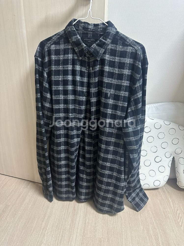 올세인츠 체크 남방 셔츠 블랙--1