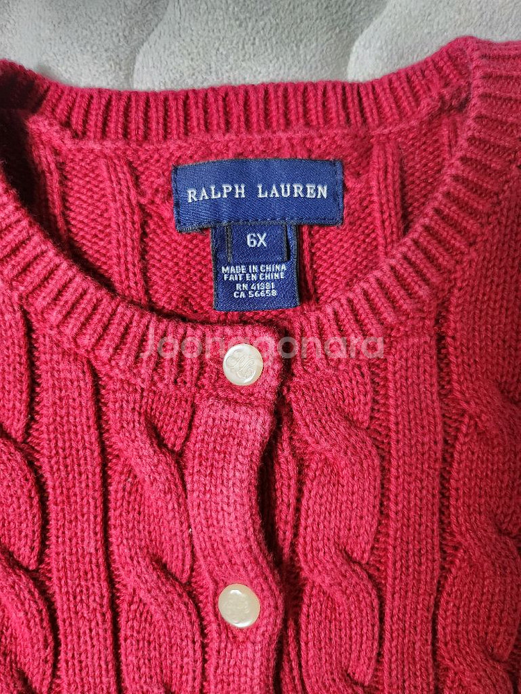 폴로 랄프로렌 여아 케이블 니트 가디건 120사이즈(6~7세)--1