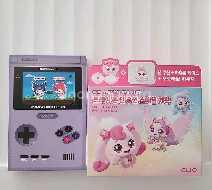 클리오 티니핑 선쿠션 + 롬앤 쿠로미 선쿠션 일괄--0