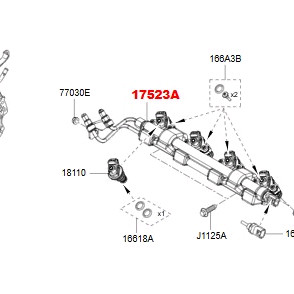 르노 QM6 LPG 인젝터 및 레일 어셈블리 17523-3543R 모듈 - 퓨얼 LPG