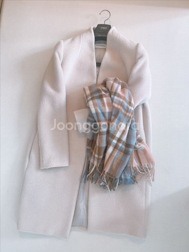 단아한 겨울코트) 모조에스핀 연핑크 울코트 55--0