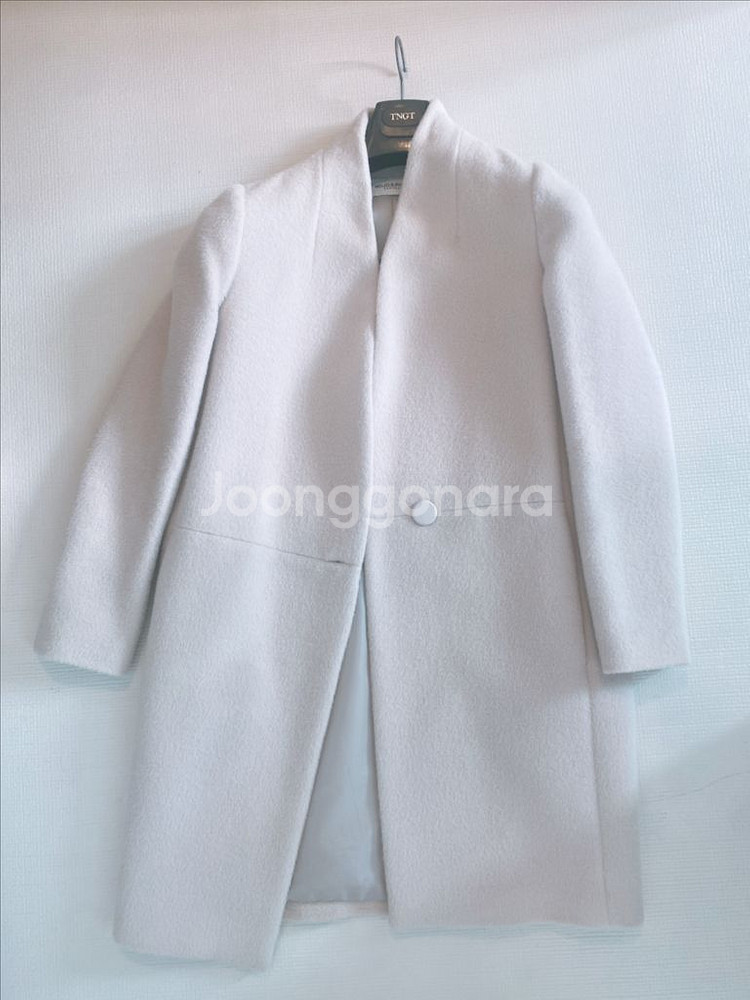 단아한 겨울코트) 모조에스핀 연핑크 울코트 55--1