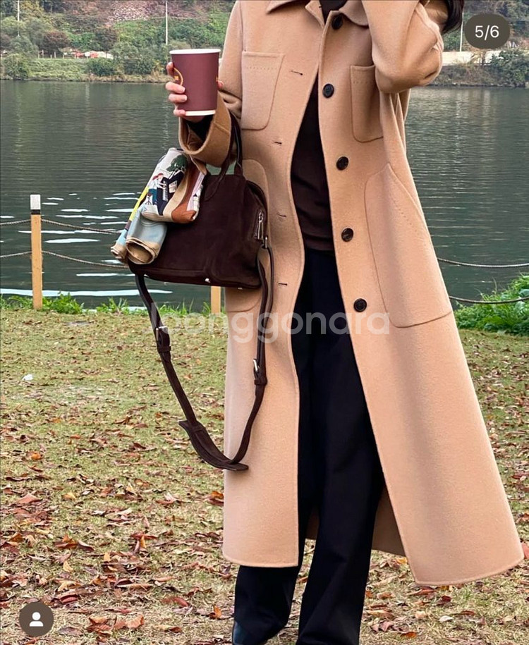 새상품) 블룸인메이 소르티 핸드메이드 코트M-카멜베이지--2