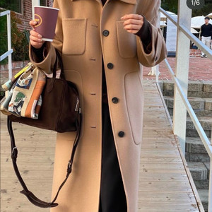 새상품) 블룸인메이 소르티 핸드메이드 코트M-카멜베이지