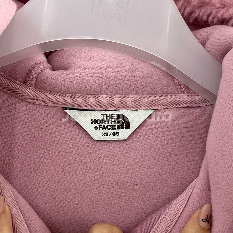 노스페이스 화이트라벨 핑크 후드 뽀글이 플리스 자켓--7