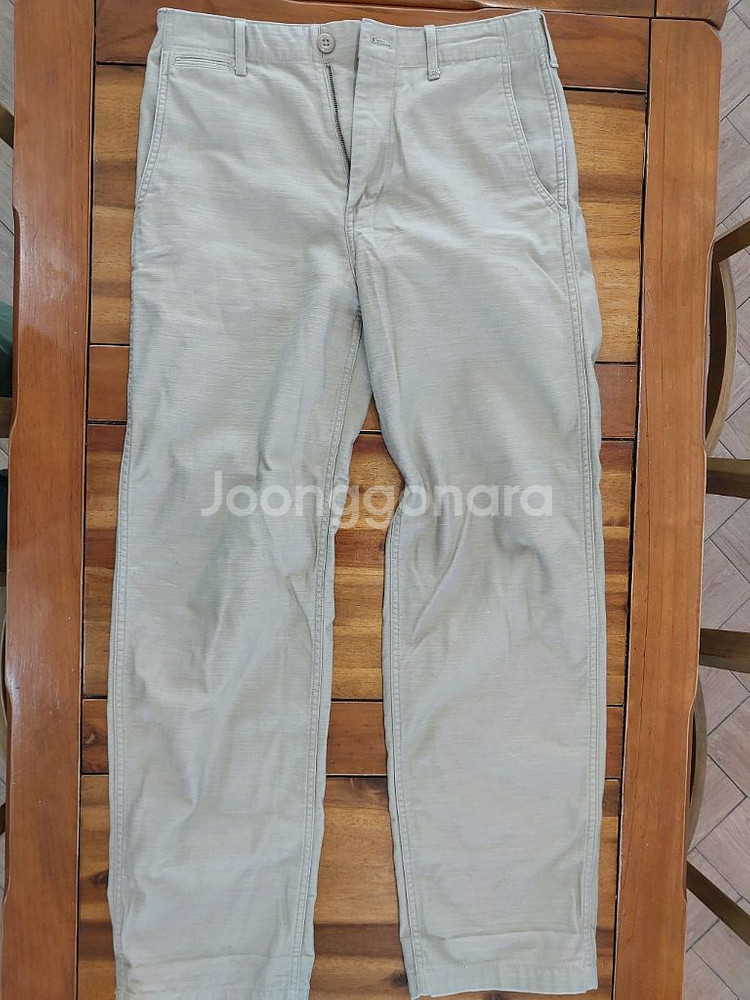 무신사 무탠다드 백사틴 오피서 치노 팬츠 베이지 28인치--6