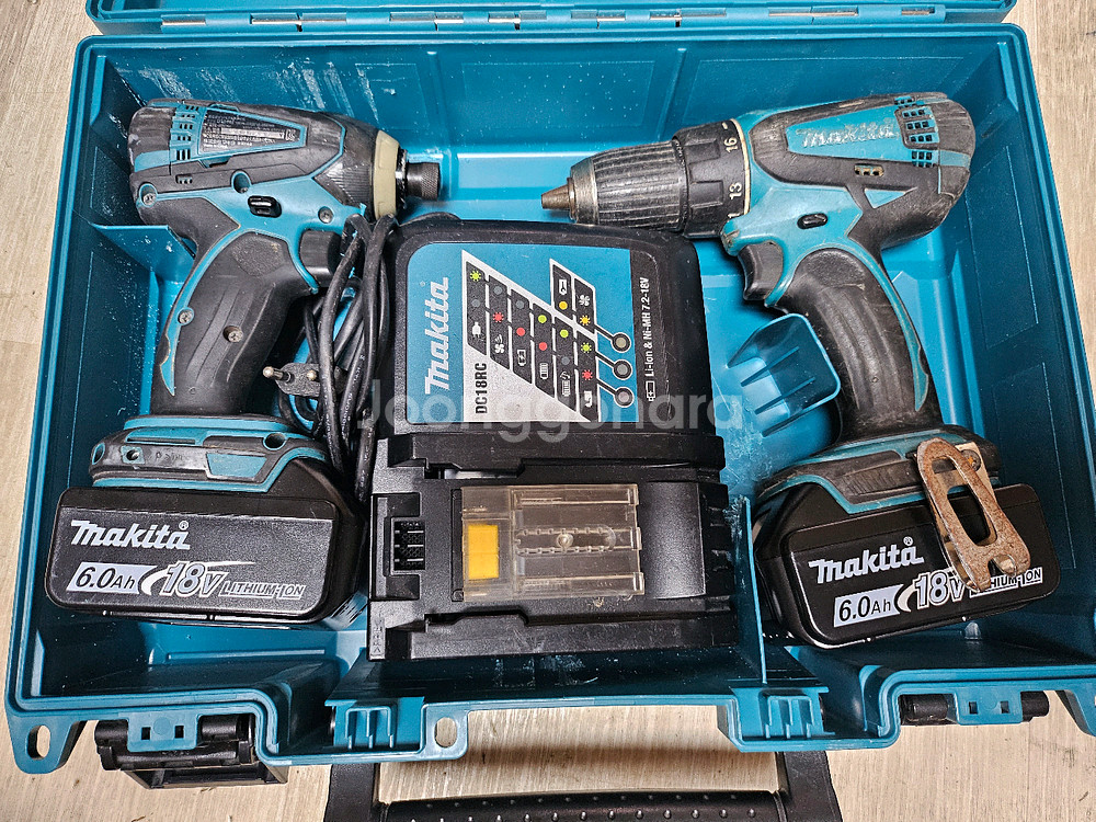 마끼다 충전 드릴 콤보 (스크류, 임팩) 세트--0