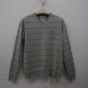 남성 스트라이프 니트 V넥 스웨터