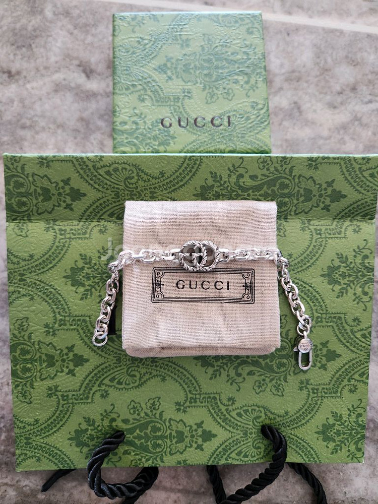 구찌 GG 로고 체인 팔찌--3