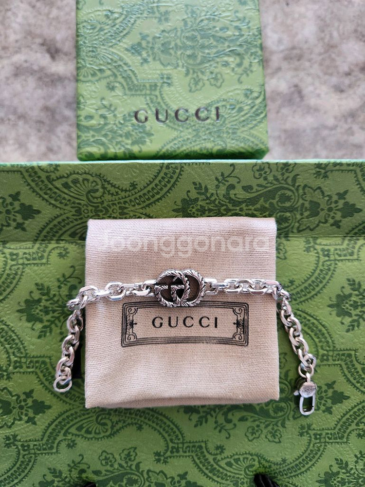 구찌 GG 로고 체인 팔찌--2